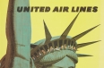 United Airlines New York travel advertising poster