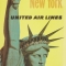 United Airlines New York travel advertising poster