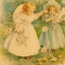 Two Girls Playing with Flowers