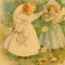 Two Girls Playing with Flowers