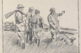 Composition with figures: Gentlemen field hunting