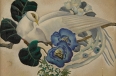 Untitled [white bird with blue flowers]