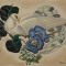 Untitled [white bird with blue flowers]