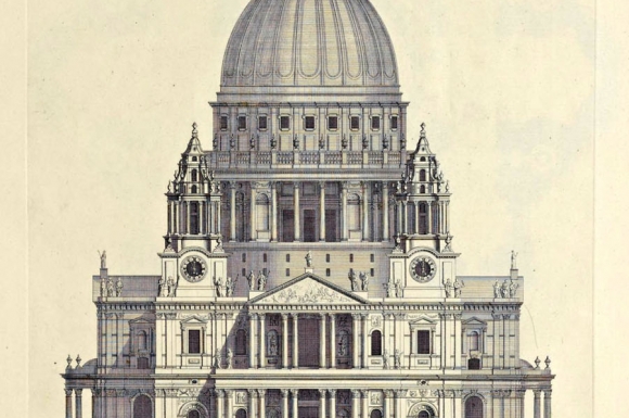 Drawing of the West Elevation of St. Paul’s Cathedral, London