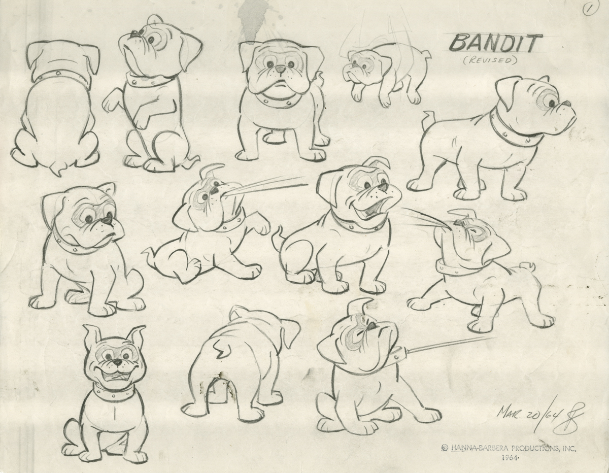 Model sheet of Jonny Quest’s dog, Bandit