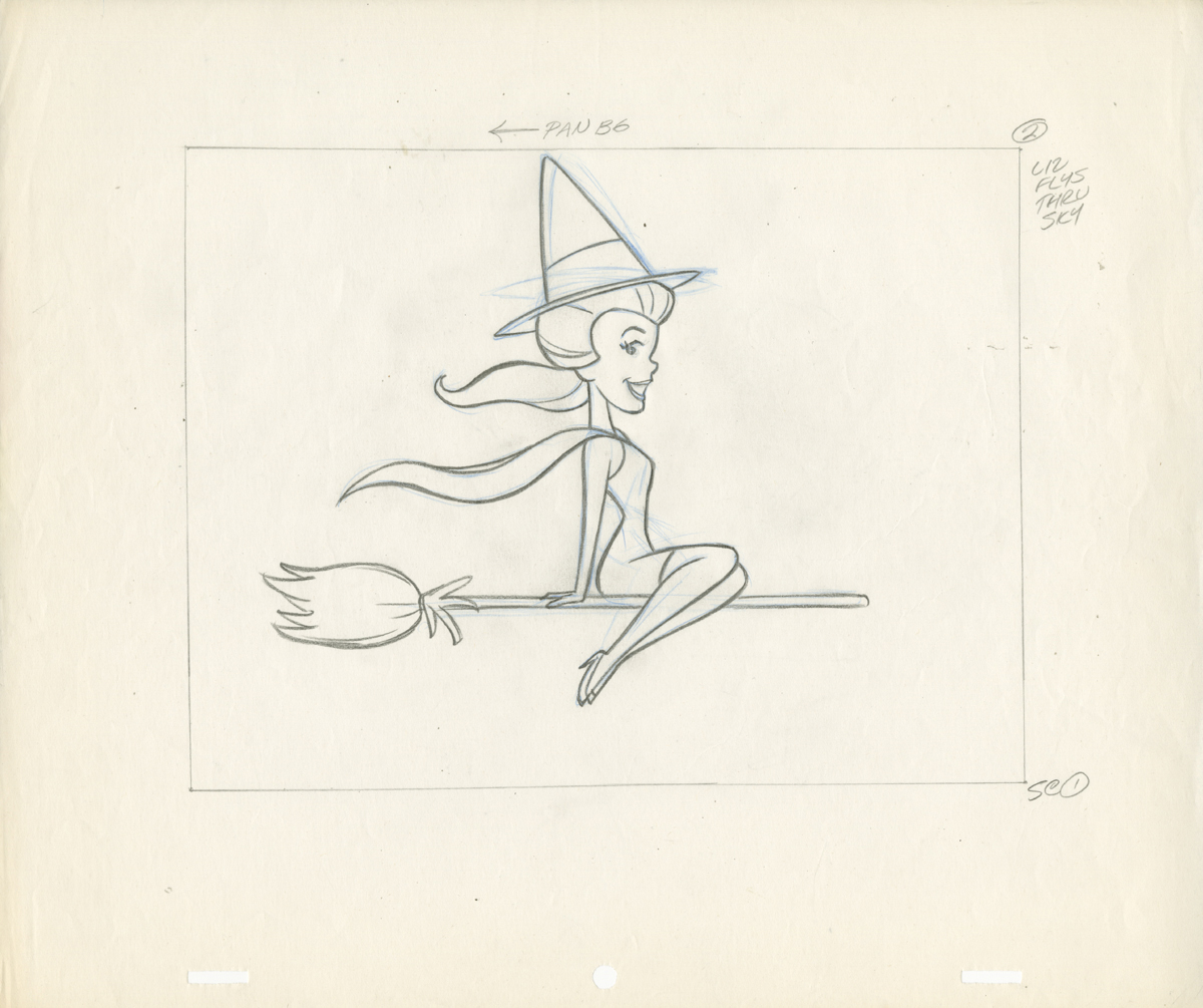 Production drawing from the opening animation of the “Bewitched” television series