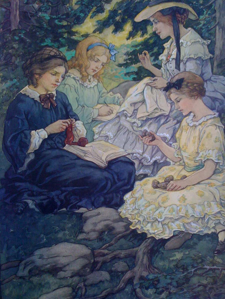 The Sisters Sat Together in the Shady Nook