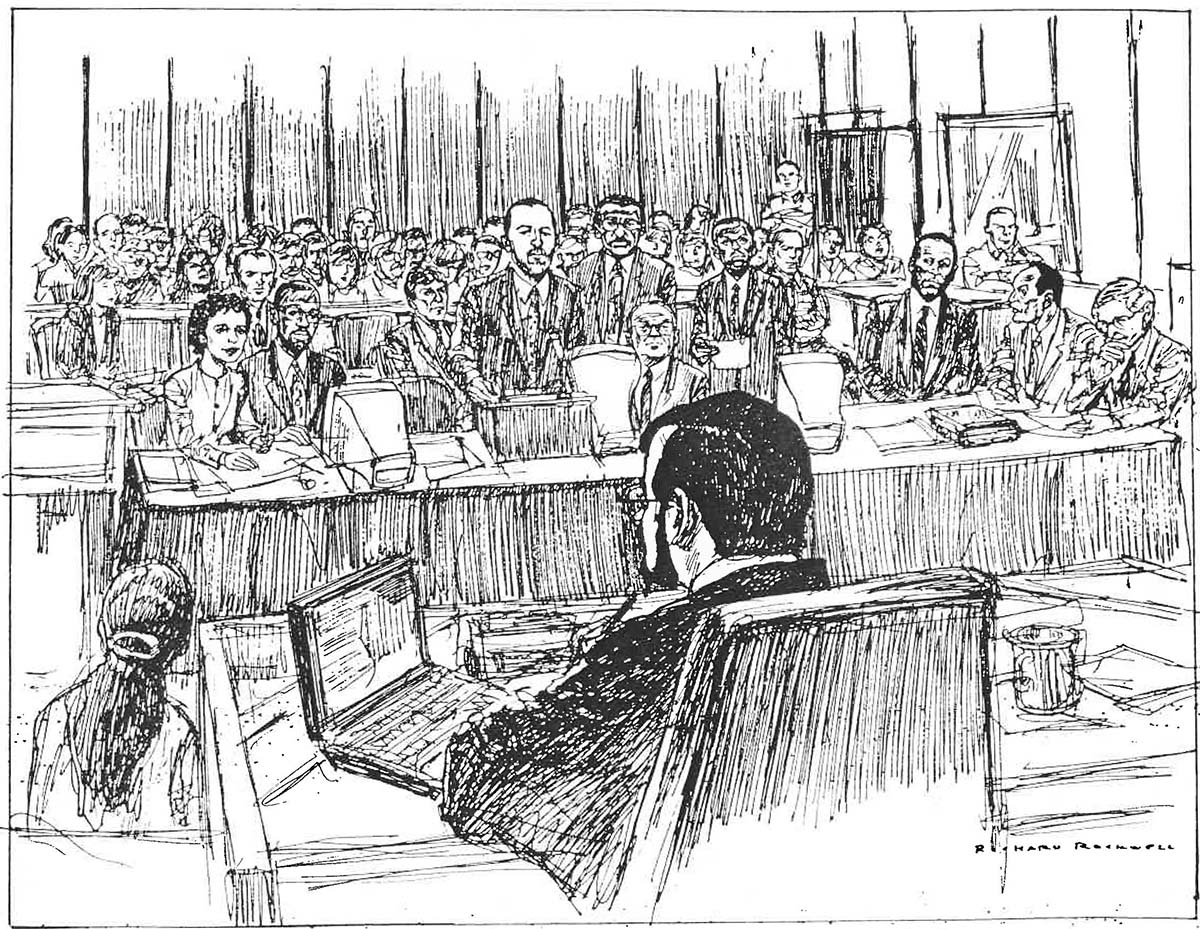 O.J. Simpson trial courtroom drawing