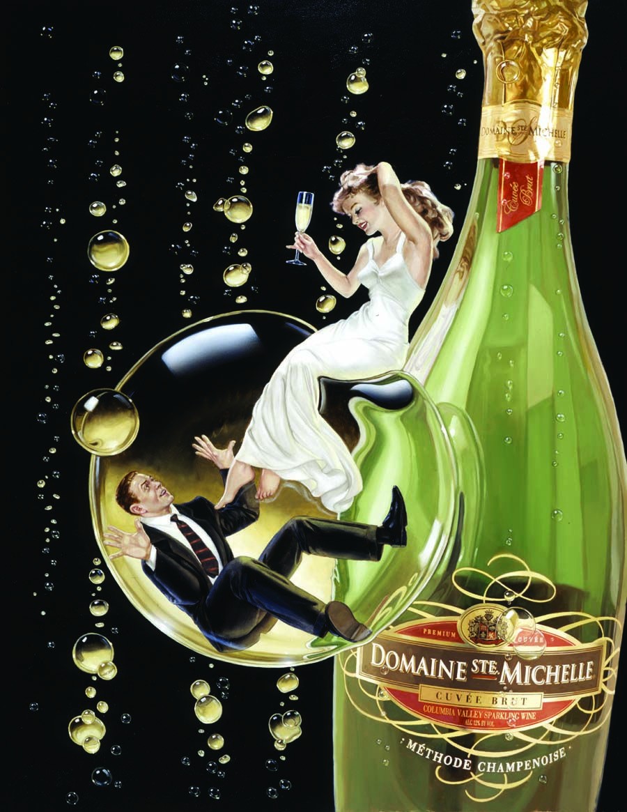 Advertisement for Chateau Ste. Michelle champagne