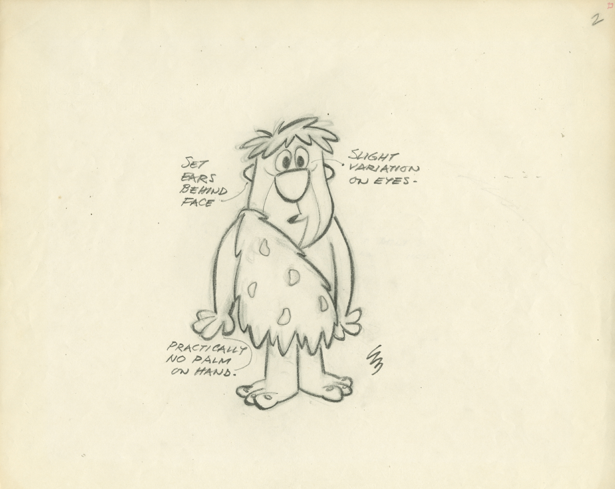 Concept drawing of Fred Flintstone
