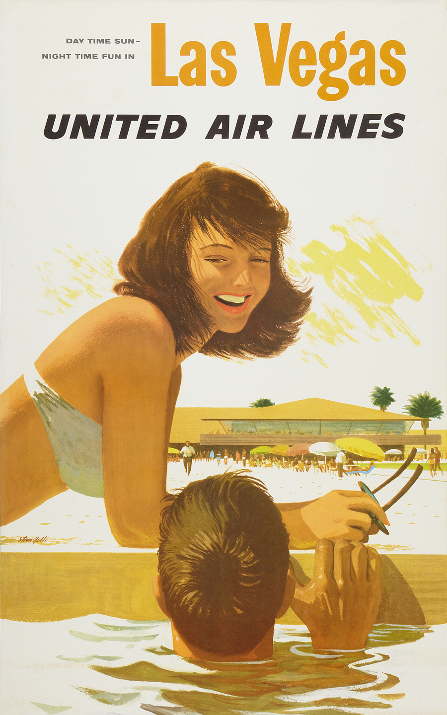 United Airlines Las Vegas advertising poster