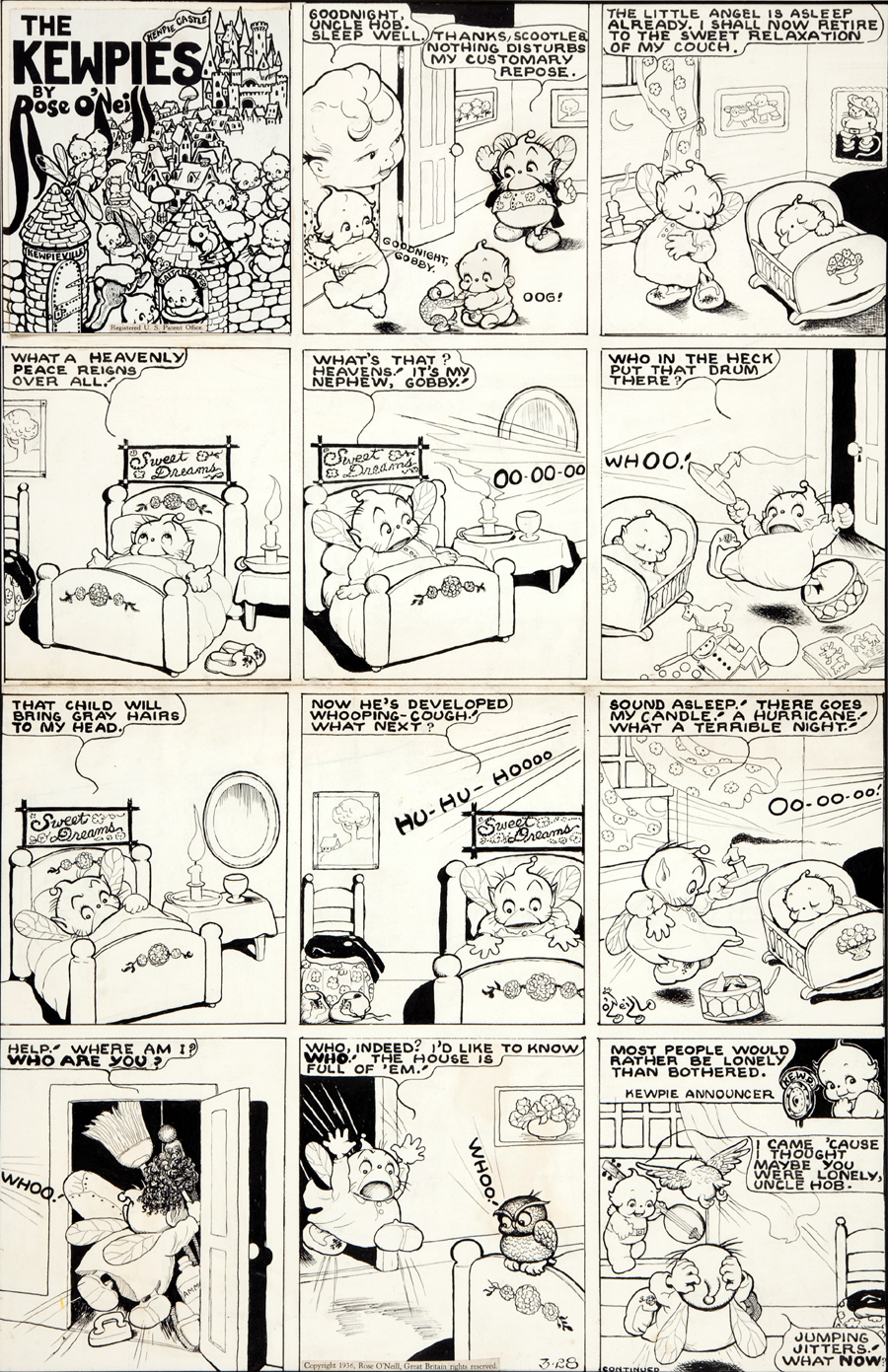 “The Kewpies” Sunday comic strip, March 28, 1936
