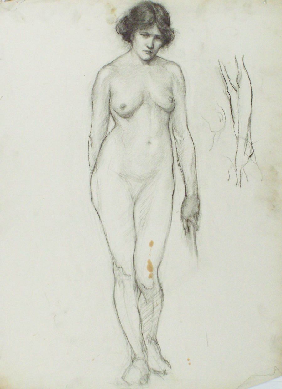 Nude Figure Standing (probably Raymonde Knaublich), All Works