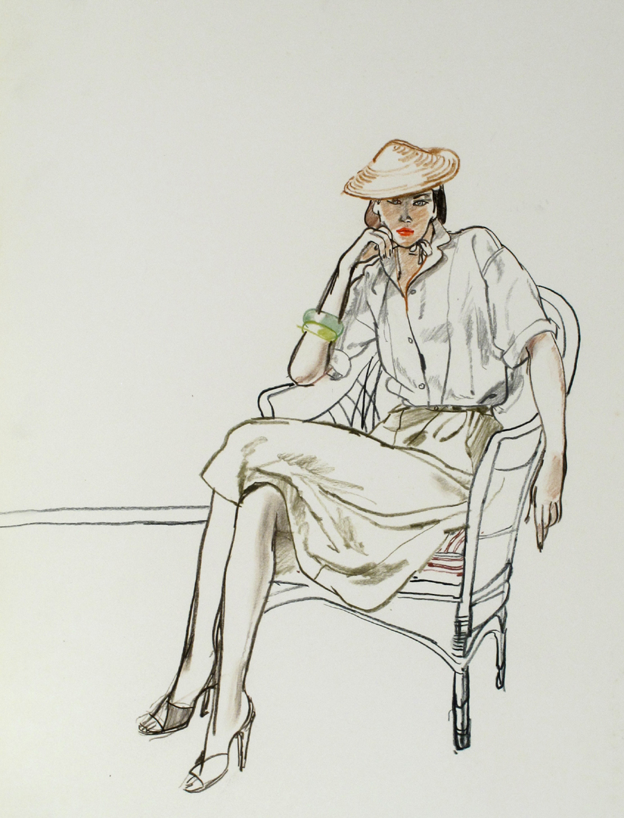 Untitled [Woman in Chair in Green Skirt]