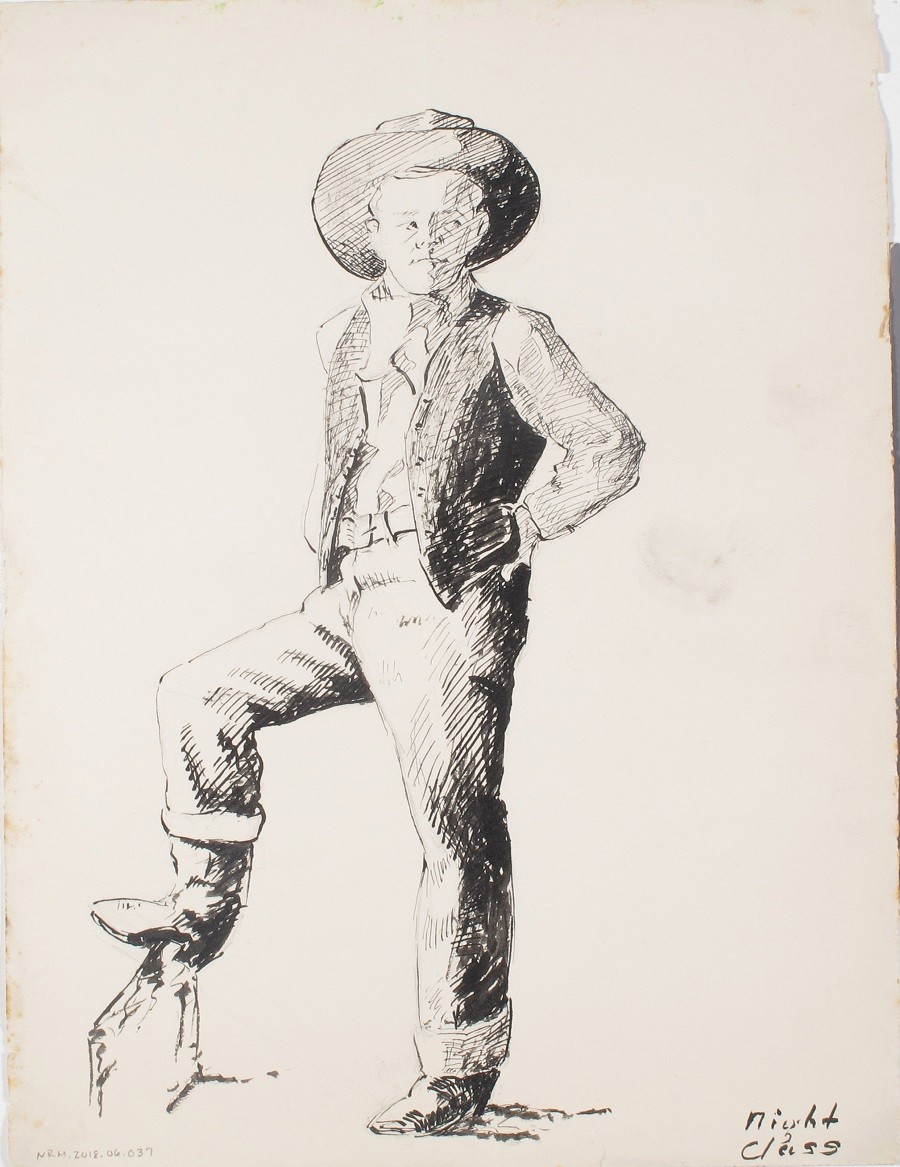 [sketch of cowboy]