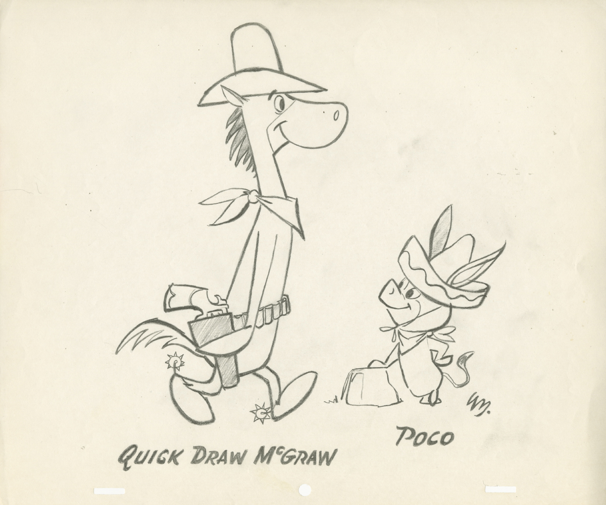 Concept drawing of Quick Draw McGraw and Baba Looey