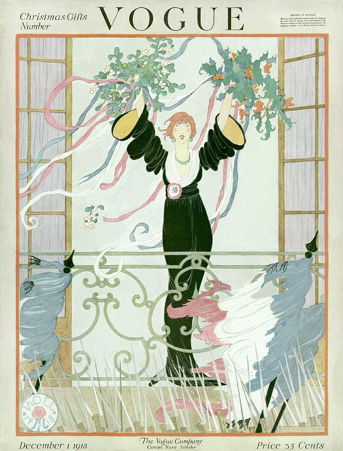 A Vogue Cover of a Woman Above a Parade