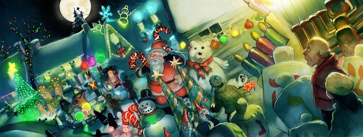 Interior illustration for “The Night the Lights Went Out on Christmas”