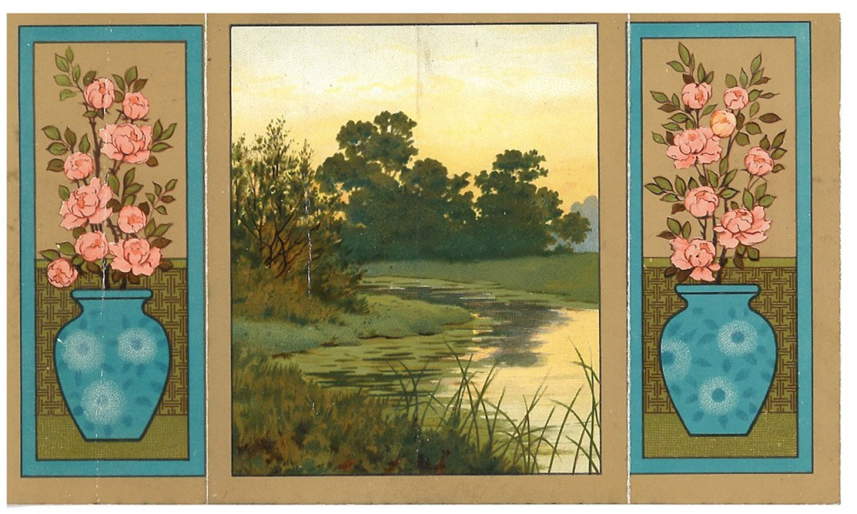 interior of landscape greeting card