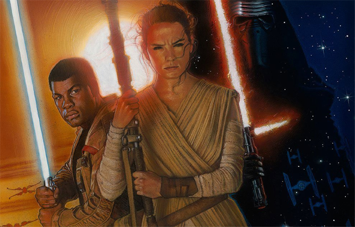 Drew Struzan debuts a newly painted poster for “Star Wars: The Force Awakens.”